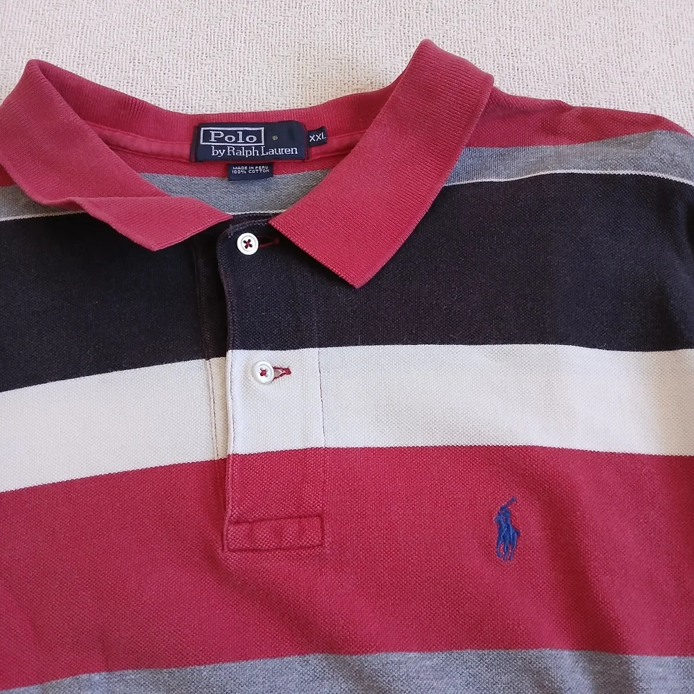 polo ♡ ralph lauren striped vintage polo short sleeve shirt mens xxl ivy retro